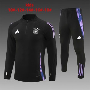 2024 Kids Germany Black Half Zipper Jacket+Long Pants