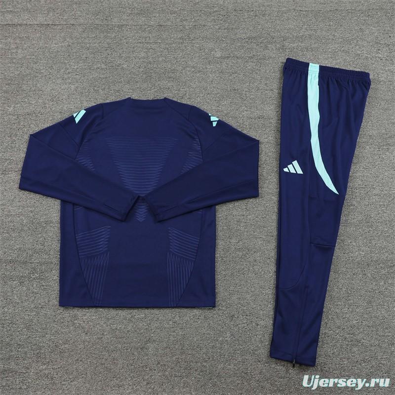 24/25 Arsenal Blue Half Zipper Jacket+Long Pants