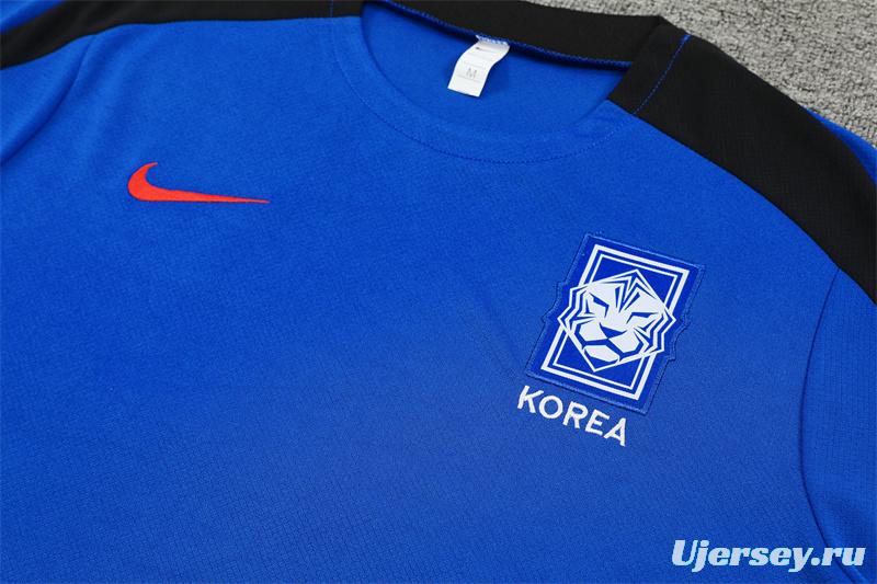 2024 South Korea Blue Short Sleeve Jersey+Shorts