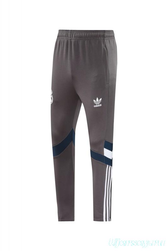 24/25 Real Madrid Grey Full Zipper Jacket +Long Pants