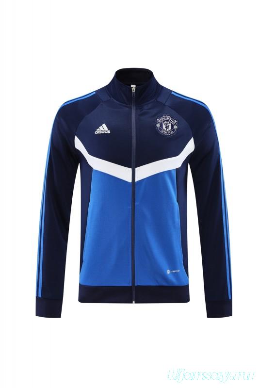 24/25 Manchester United Navy/Blue Full Zipper Jacket +Long Pants