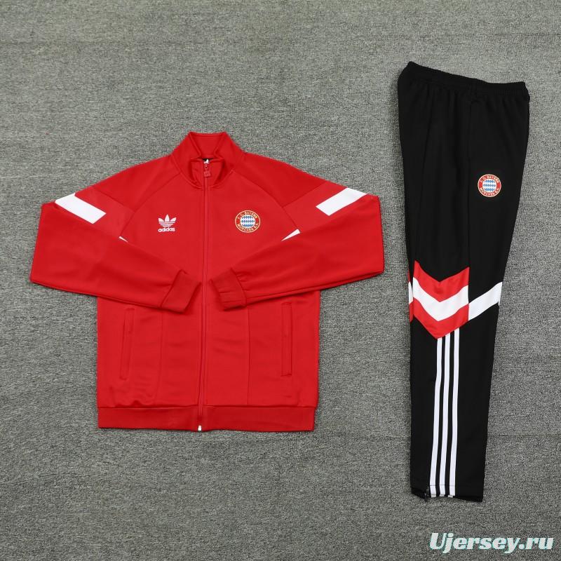 24/25 Bayern Munich Red Full Zipper Jacket +Long Pants