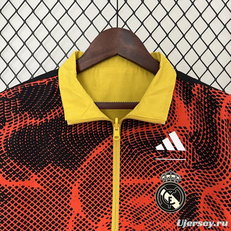 24/25 Real Madrid Yellow/Red Reversible Windbreaker