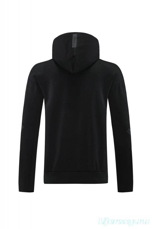 2024 Adidas Black Hoodie Full Zipper Jacket +Long Pants