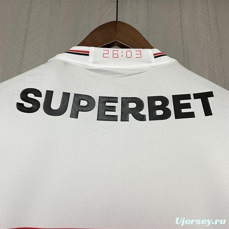 25/26 São Paulo Home Jersey With Chest Sponsor