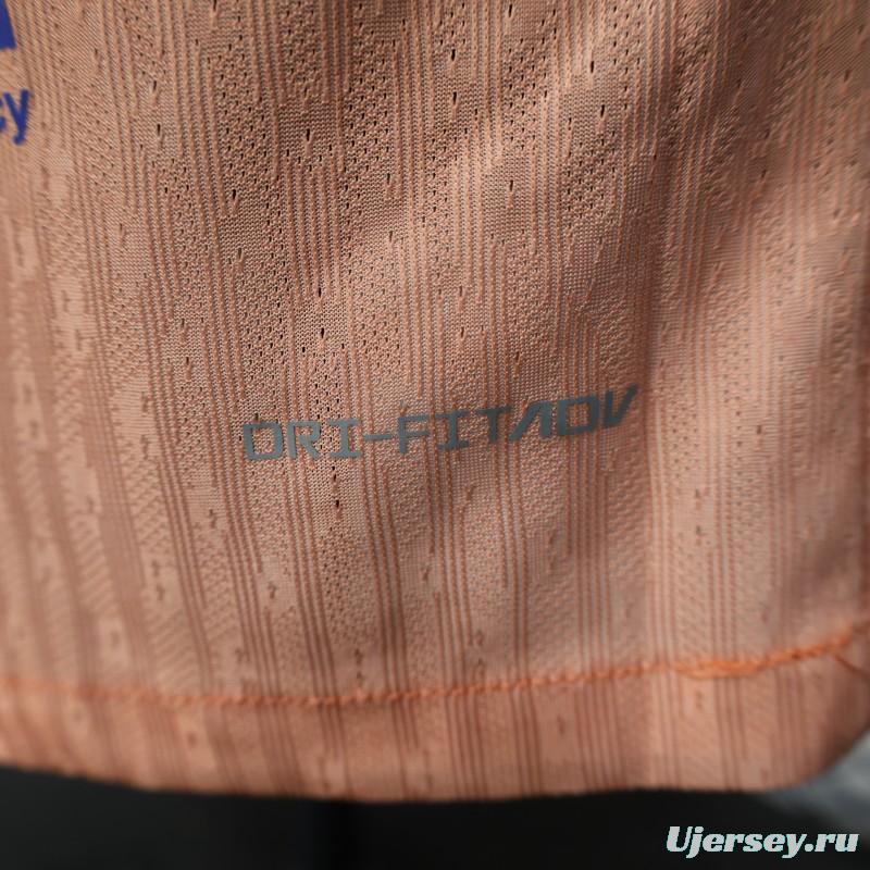 Player Version 25/26 FC Barcelona Pink 125Th Anniversary Jersey with Spotify Sponsor and Navy Blue Accents