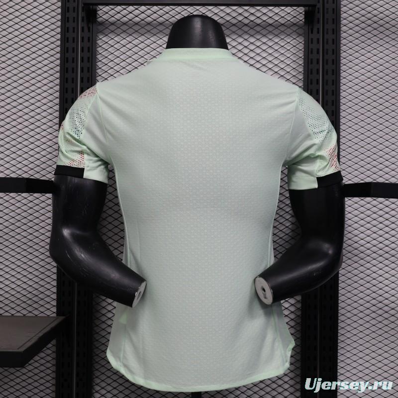 Player Version 2025 Portugal Away Mint Green Jersey with Graphic Pattern