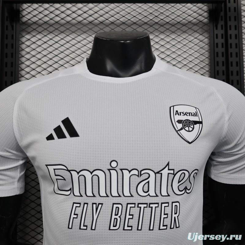 Player Version 25/26 Arsenal White with Emirates Sponsor Jersey