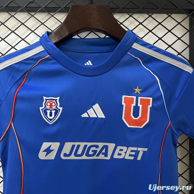 25/26 Kids Universidad De Chile Home Size 16-28 Jersey