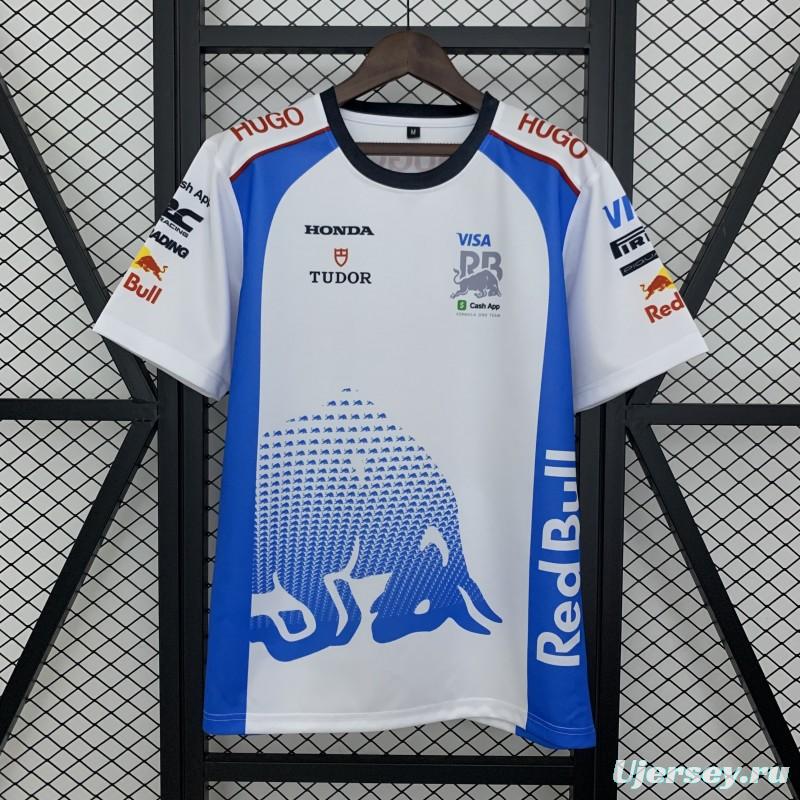 2025 F1 Formula RedBULL White/Blue T-Shirt