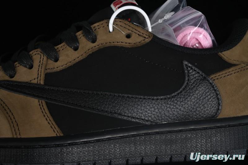 Nike Travis Scott x Air Jordan 1 Low OG AJ1 Reverse Swoosh Sneakers - DM7866-202