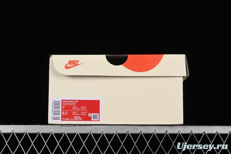 Nike SB Dunk Low Supreme Collaboration - Reverse Black White Swoosh Anniversary Custom Low-Top Casual Sneakers - FC1688-144