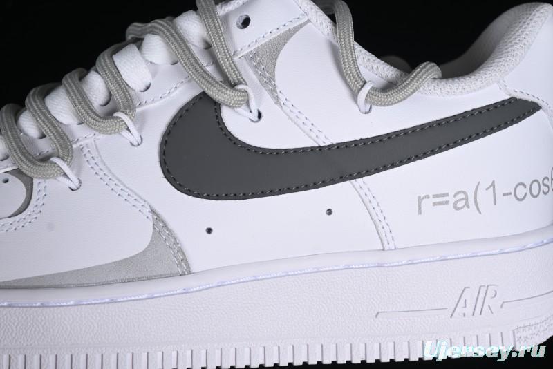 Nike Air Force 1 '07 Low Spray Paint White Grey Strap Low-Top Casual Sneakers - ZH0316-017