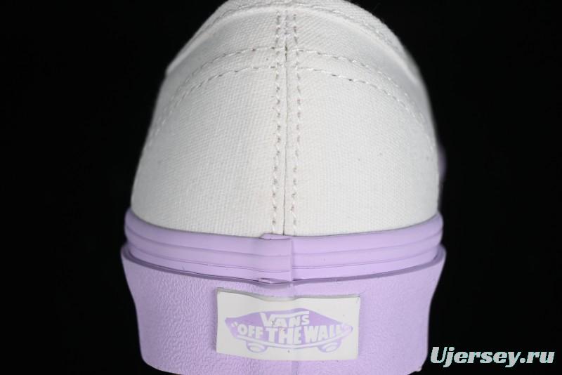 Vans Authentic White Purple Canvas Skate Shoes - VN0009PVCGX