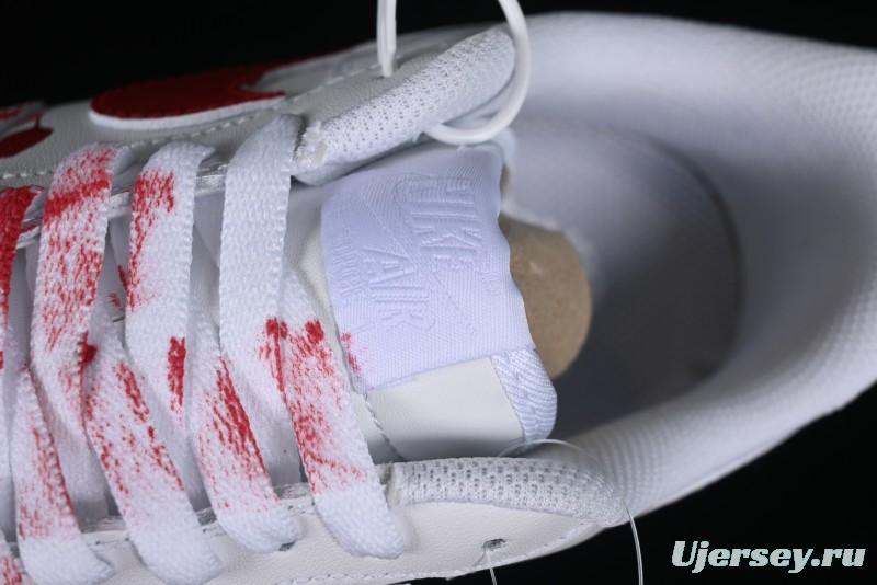 Nike Air Force 1 '07 Low Casual Sneakers with Anime Graffiti Style Crime Scene Design - 315122-211