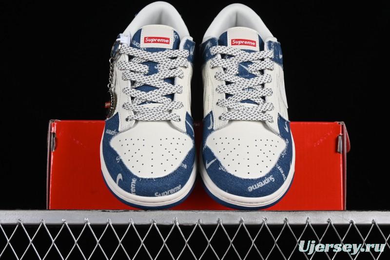 Nike Dunk Low Supreme - Denim Blue Jeans Anniversary High-End Customized Low-Top Casual Sneakers - FC1688-194