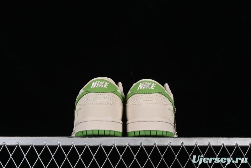Nike SB Dunk Low LV Collaboration - Emerald City Anniversary High-End Custom Low-Top Casual Skate Shoes - XB3802-345