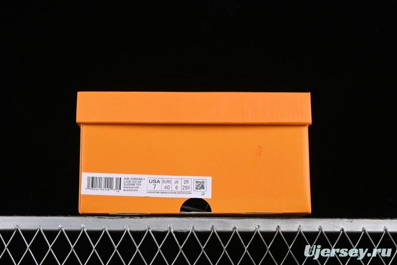 Nike Travis Scott x Fragment Design x Jordan Air Jordan 1 Low OG SP AJ1 LV Grey Black Pig Print Low-top Casual Sneakers - SJ2068-101