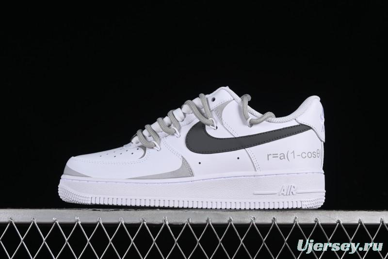 Nike Air Force 1 '07 Low Spray Paint White Grey Strap Low-Top Casual Sneakers - ZH0316-017