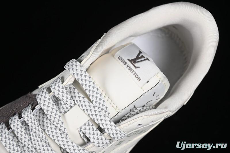 Nike Travis Scott x Fragment Design x Air Jordan 1 Low OG SP AJ1 LV Collaboration Light Grey Denim Low-Top Casual Sneakers - SJ2068-105