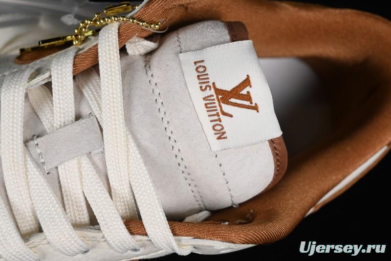 Nike SB Dunk Low LV Collaboration - Chocolate Anniversary High-End Custom Low-Top Casual Skate Shoes - FC1688-133