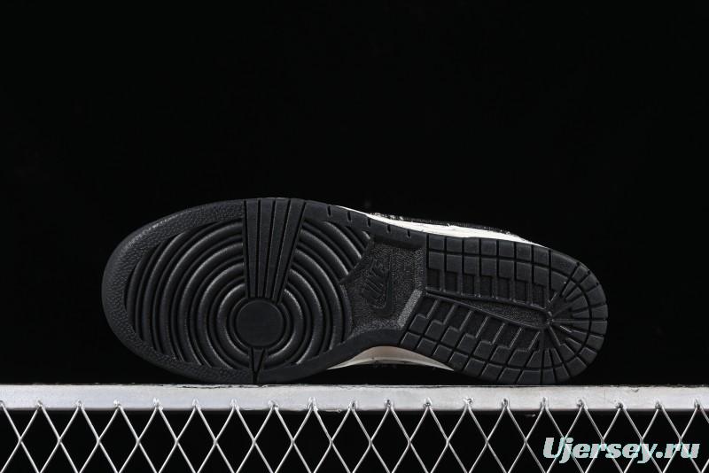 Nike SB Dunk Low LV Collaboration - Beige Black Denim Anniversary High-End Custom Low-Top Casual Skate Shoes - JH8310-946