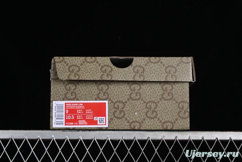 Nike SB Dunk Low Gucci Collaboration - Denim with Light Blue Swoosh Anniversary High-End Custom Low-Top Casual Sneakers - FC1688-141