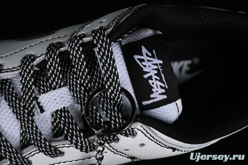 Stussy x Nike Dunk Low SB Skate Shoes in White-Black - FC1688-137