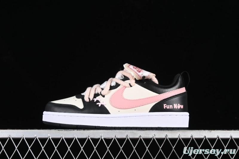 Nike Court Borough Low 2 Berry Worry Playful Cute Trendy Retro Low-Top Casual Sneakers - BQ5448-110