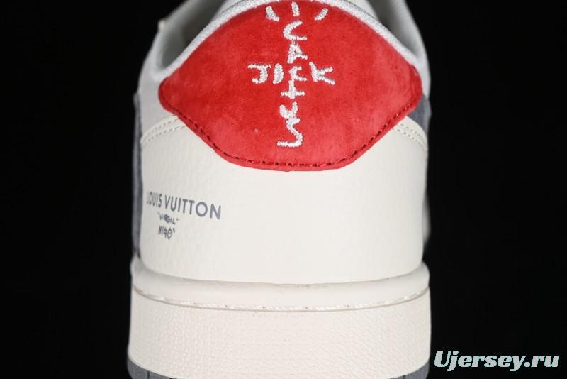 Nike Travis Scott x Fragment Design x Air Jordan 1 Low OG SP AJ1 LV Collaboration Casual Sneakers - XY2688-103