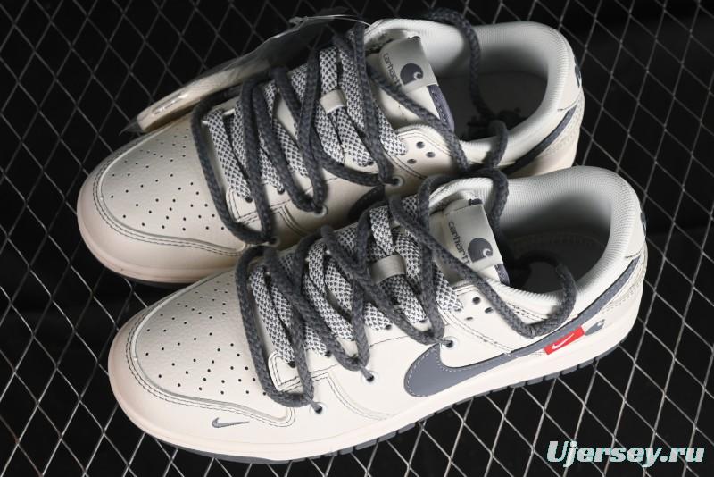 Nike SB Dunk Low Carhartt Collaboration - Strap Grey Hook Anniversary High-End Custom Low-Top Casual Skate Shoes - SJ2068-266