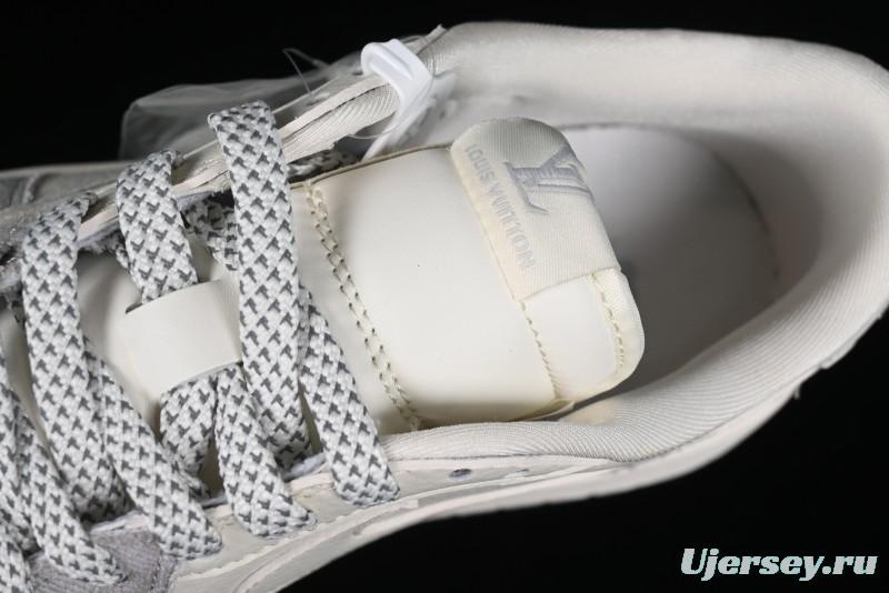 Nike Travis Scott x Fragment Design x Jordan Air Jordan 1 Low OG SP AJ1 LV Grey Denim Culture Casual Sneakers - LJ5188-004