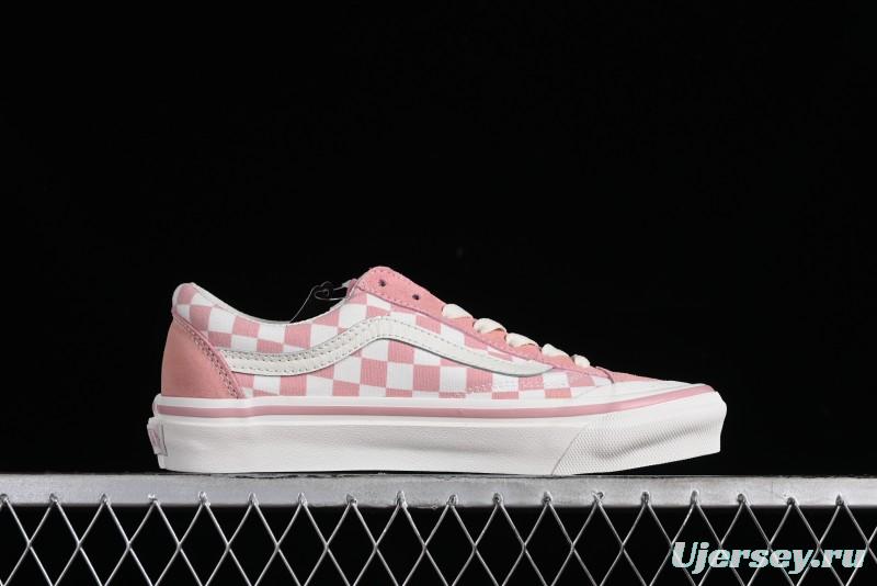 Vans Old Skool Reissue 136 Pink Checkerboard Low Top Retro Canvas Shoes - VN000MT6EBQ
