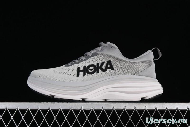 HOKA ONE ONE Bondi 8 Performance Cushioned Running Shoes with Engineered Mesh Upper - 1123202 SHMS