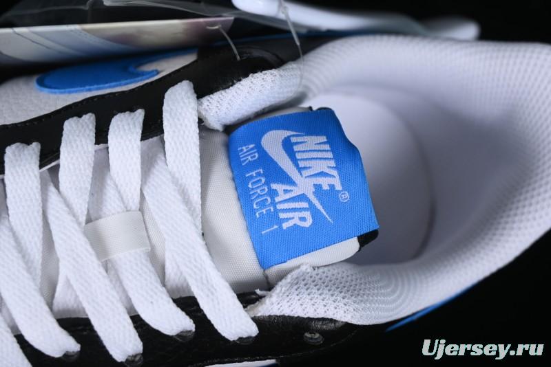 Nike Air Force 1 '07 Low White Black Blue Color Block Casual Sneakers - FN8008-001