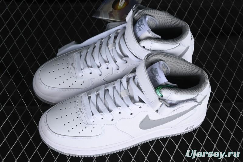 Nike Air Force 1 '07 Mid Casual Sneakers in White-Grey - DV0806-100