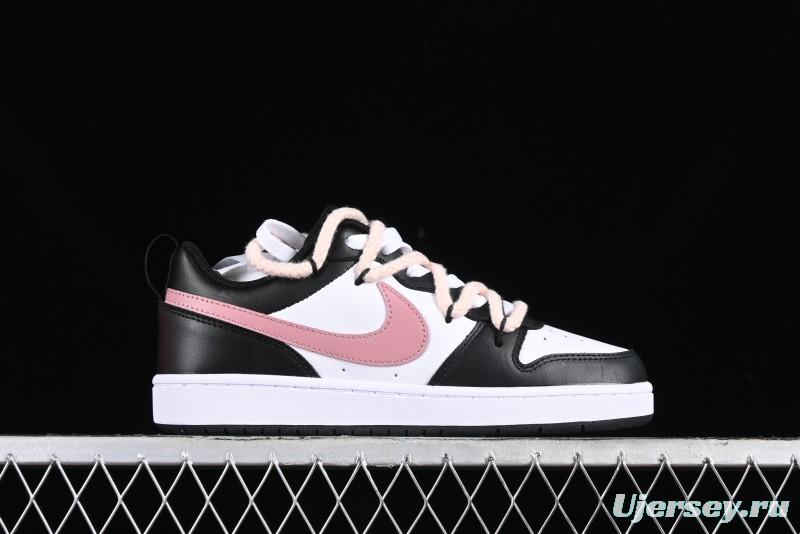 Nike Court Borough Low 2 Retro Casual Sneakers in Dark Pink and Black - BQ5448-115