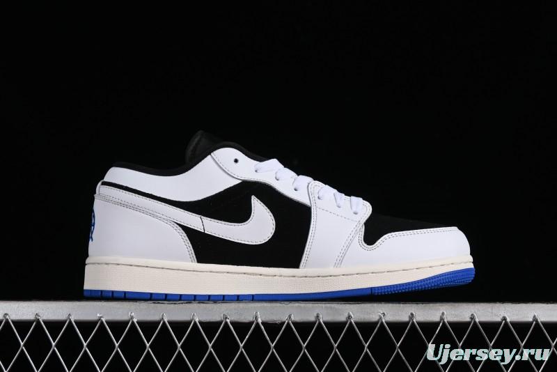 Nike Air Jordan 1 Low "Quai 54" Casual Sneakers in White Black Blue - HQ0764-001