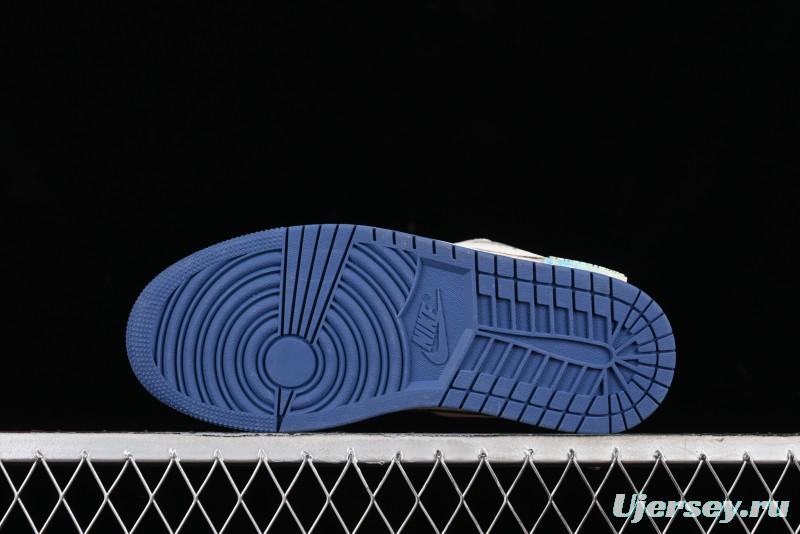 Nike Air Jordan 1 Low AJ1 Retro Basketball Shoes Panda Prank Voyage Theme - 553558-414