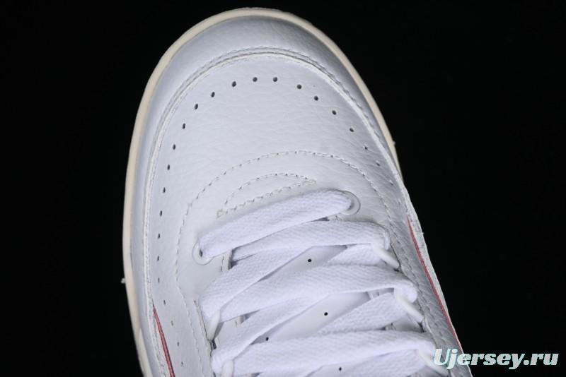 Nike Air Jordan 2/3 Retro Low Top Basketball Shoes in White/Red - FD0383-161
