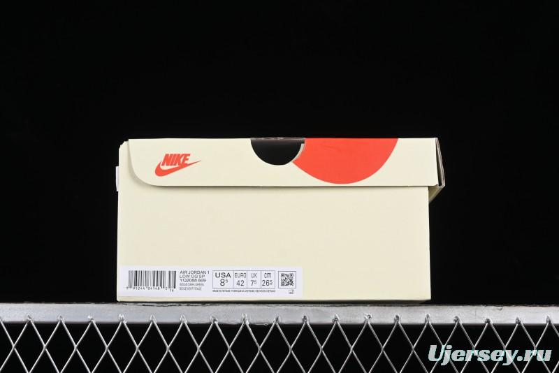 Nike Travis Scott x Fragment Design x Air Jordan 1 Low OG SP AJ1 Retro Sneakers with Unique Collaboration Details - YQ2088-669