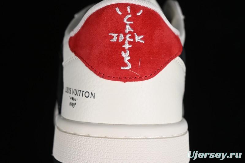 Nike Travis Scott x Fragment Design x Jordan Air Jordan 1 Low OG SP AJ1 LV Beige Black Red Casual Sneakers - LX1988-700