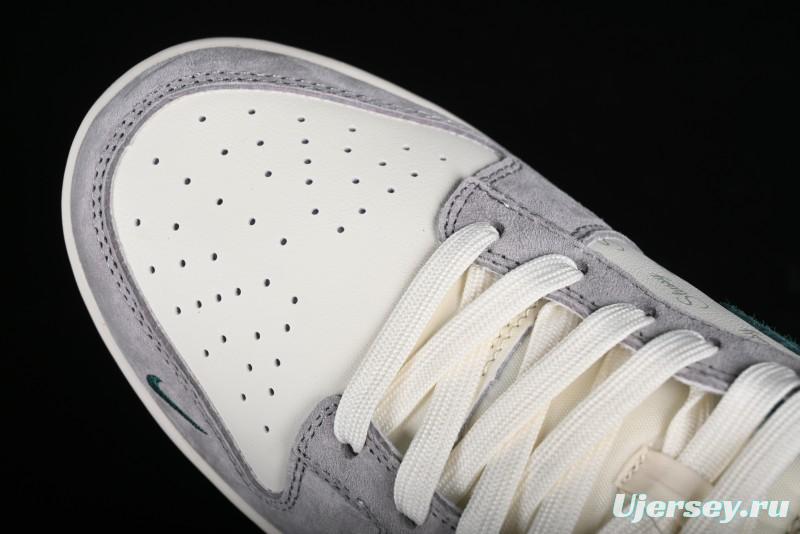 Nike SB Dunk Low Stussy Collaboration - Grey Green Pig Anniversary High-End Custom Low-Top Casual Skate Shoes - CF3688-007