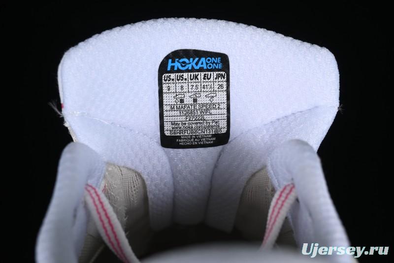 Hoka Mafate Speed 2 Lightweight Cushioned Trail Running Shoes with Vibram Outsole - 1126851 WIFL