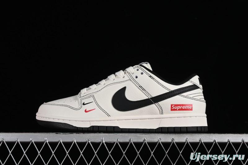 Nike SB Dunk Low Supreme Collaboration - Beige Black Line Anniversary Customized Low-Top Casual Skate Shoes - XX2025-316