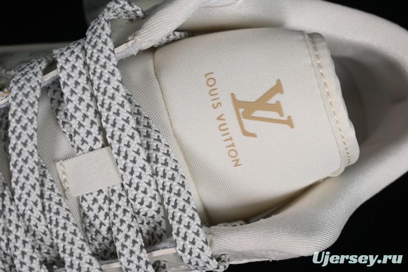 Nike Air Jordan 1 Low LV Collaboration Denim Khaki Customized Casual Sneakers - SJ9950-002