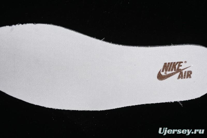 Nike Travis Scott x Fragment Design x Jordan Air Jordan 1 Low OG SP AJ1 LV Light Brown Print Casual Sneakers - SJ2068-102