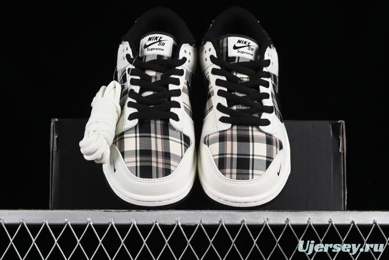 Nike SB Dunk Low Supreme Plaid Colorway Low-Top Casual Skateboarding Shoes - SU1098-061