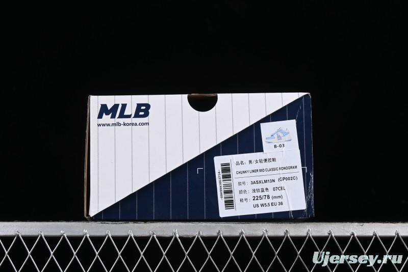 MLB NY Yankees Chunky Liner Lightweight Platform Sneakers with 6cm Height Increase - 3ASXLM13N07CBL