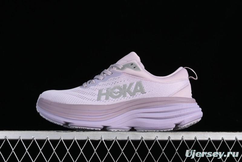 HOKA ONE ONE Bondi 8 Performance Cushion Running Shoes with Enhanced Support - 1127952 LMEL